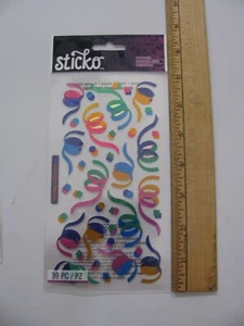 Sticko Stickers Prismatic CONFETTI Party 39 Pieces NIP - Picture 1 of 1