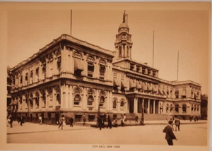 New York City Hall NYC 1913 Gravure Sepia Antique Print Mentor Magazine Vintage - Picture 1 of 1
