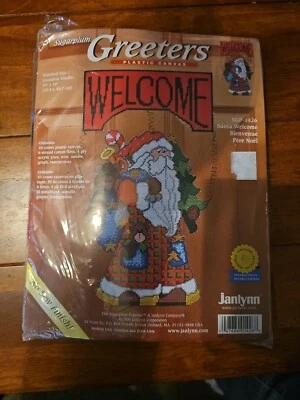 GREETERS Plastic Canvas Wall/Door Hanging Kit Santa Welcome 10" X 18" Sugarplum  - Image 1 of 4