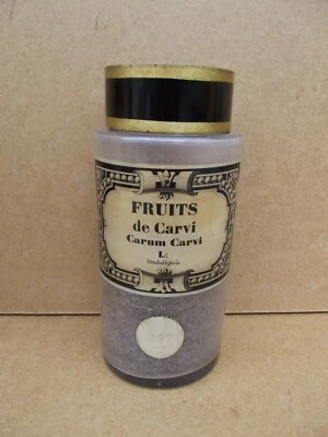 ancien pot à pharmacie apothicaire en verre bouchon en tole Napoléon III XIX - Photo 1/4