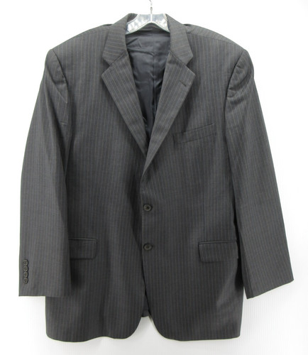 VINTAGE Burberry London cappotto sportivo uomo 46 grigio blazer lana gessato giacca USA*