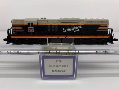 Life-Like N Scale #300 Everywhere West CB&O #7721 EMD SD-7 Diesel Locomotive - Image 1 of 4