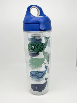 Tervis Vaso Delfines Botella 24 OZ Aislada con Tapa Abatible Azul Océano Playa Foto 1 de 4