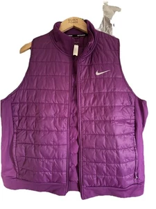 Nike Woman Vest Purple Sintetic Fill Quilted Running Top Size XXL - Picture 1 of 8