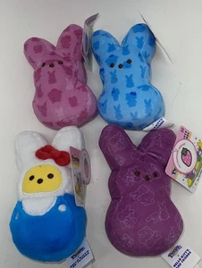 2025 PEEPS Strawberry Scented HELLO KITTY+BLUE + PINK+ MAGENTA LOT 4 Plush 6"NEW - Picture 1 of 9