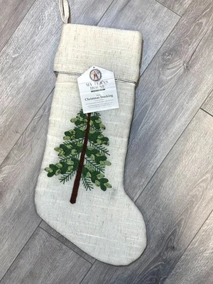 Medias de Navidad My Texas House Henry diseño de árbol bordado nuevas con etiquetas Foto 1 de 4