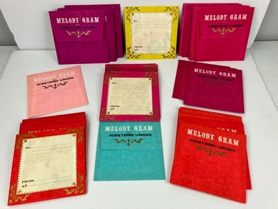 Tarjetas de felicitación y discos Western Union Melody Gram 1966 **Lote de 34** Foto 1 de 4