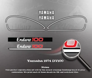 YAMAHA 1974 DT100 TANK COVER DECAL GRAPHIC KIT LIKE NOS - Picture 1 of 1