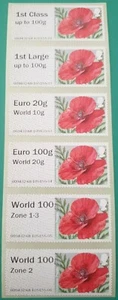 POST & GO - NCR - POPPY MA16 COLLECTOR STRIPS / OPEN VALUE SET - NEW TEXT 2020 - Picture 1 of 3