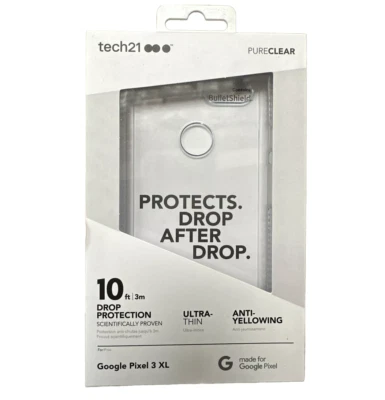 NEW Tech21 Evo Check Case for Google Pixel 3 XL T21-6267 - PureClear Shockproof - image 1 of 4