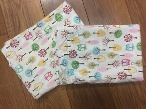 POTTERY BARN KIDS PILLOWCASES SET OF 2 STANDARD WHITE OWLS TREES PINK GREEN CUTE