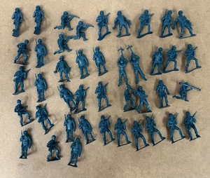 MPC 2" Metallic Blue Toy Soldier 44 pc LOT - Picture 1 of 5