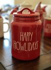 Rae Dunn – HAPPY HOWLIDAYS Pet Treats Candy Canister - Red Christmas Gift