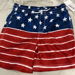 Boys OLD NAVY Swim Board Shorts Large(10-12) Stars & Stripes NWT - Picture 1 of 5