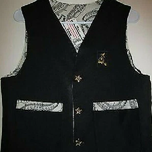 SKR - MUSIC THEMED VESTS - BLACK ROCK STAR MUSIC NOTES SIZE 14 BOYS VEST - NEW - Picture 1 of 1