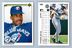 Fred McGriff - Blue Jays #108 Upper Deck 1990 Baseball Trading Card - Picture 1 of 1