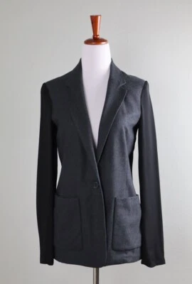 THEORY $395 Shatrice Mixed Materials Wool Silk Sheer Back Jacket Top Size 00 - Image 1 of 4