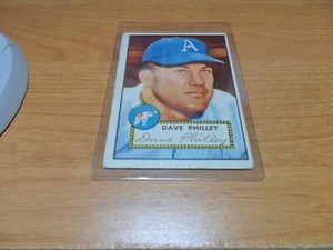1952 TOPPS BASEBALL CARD # 226 DAVE PHILLEY IN VG. COND NO CREASES