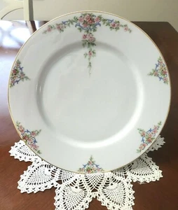 PT Bavaria Tirschenreuth 9 5/8" Plates c1927 THE ETON Set of 10 Floral on White - Picture 1 of 10