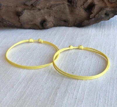 Conjunto de pulsera/tobillera ajustable con cordón resistente al agua amarillo de 1 mm amistad Foto 1 de 4