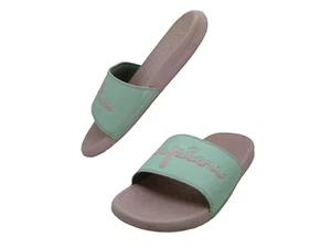 Womens Champion Pink Super Split Script Slide Sandals Size US 9 Flats  - Picture 1 of 9