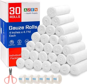 30 Stück Mullrollen Bandagen, 4 x 4,1 Yards, medizinisches Zubehör - Bild 1 von 12