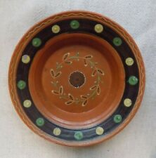 Traditional Bukovynian ceramic Plate primitive pattern 1900s Great conditio RARE