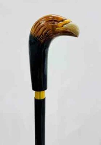 Bastón con mango de águila bastón de madera negro madera artesanal oferta perfecta - Imagen 1 de 6