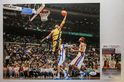 Jermaine O'Neal Signed Autographed Indiana Pacers 11x14 Slam Dunk Photo JSA - Image 1 of 4