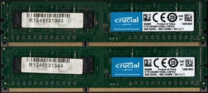 Crucial 8GB (2x4GB) DDR3L 1600MHz PC3-12800 UDIMM Desktop RAM USED TESTED - Picture 1 of 2