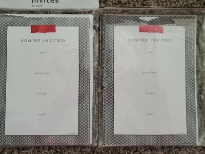 20 Invitaciones y Sobres "You're Invited" con Diseño en Blanco y Negro Nuevo en Paquete Foto 1 de 4
