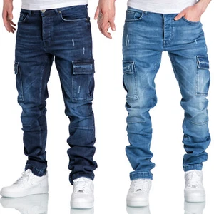 Pantalones de mezclilla ajustados regulares para hombre Cargo 7985 - Imagen 1 de 4
