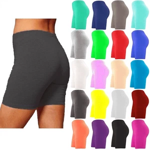 Ladies Womens Cycling Shorts Dancing Lycra Leggings Active Casual Shorts UK 8-26 - Picture 1 of 17