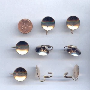 6 DE COLECCIÓN ORO UNSET 18mm. PENDIENTES DE CLIP DE ALMOHADILLA AHUECADA REDONDA 1603 - Imagen 1 de 1
