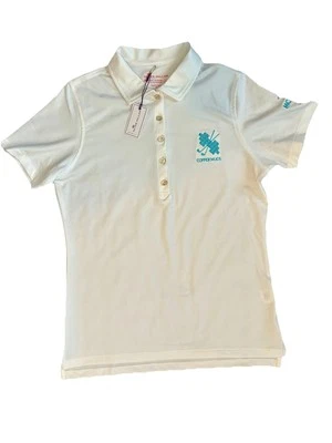 NWT Peter Millar Women’s Medium Golf Polo White UPF 50+ Embroidered Logo - Image 1 of 4