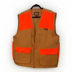 Gamehide Canvas Hunting Vest Adult Size large Full Zip Bright Orange Brown - Picture 1 of 7