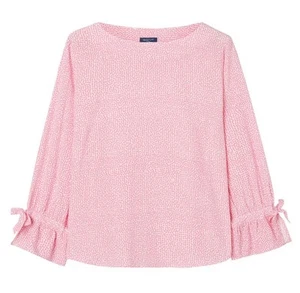 Gant Women’s White/pink Confetti/polka Dot  Bow Blouse UK 16 - Picture 1 of 18