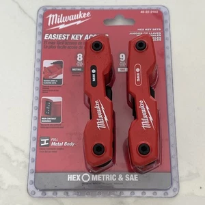 Milwaukee 48-22-2183 2 Piece 17-Key Folding Hex Key Sets SAE & Metric - New - Picture 1 of 16