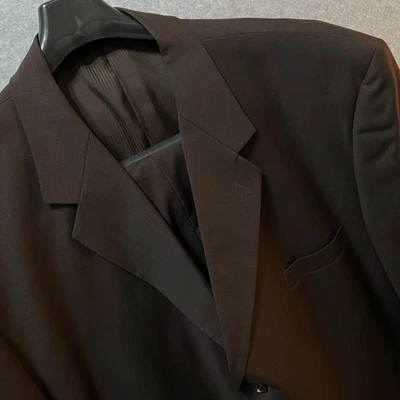 Vinci Mens 2pc Suit Brown 100% Wool 54L Jacket Fully Lined 48L Pant Pleated - Image 1 of 4