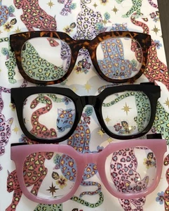 JESSICA SIMPSON 3 pk TORTUGA GRUESA, NEGRA, ROSA Gafas para lectores +2,00 NUEVO - Imagen 1 de 5