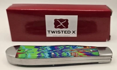 Twisted X Model XK306 Pocket Knife, Tie-Dye with Two Blades - New in Box - Image 1 of 4