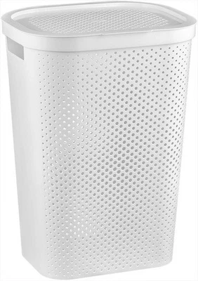 Curver Wäschebehälter Wäschekorb Wäschesammler Infinity 60L weiss Korb - Bild 1 von 2