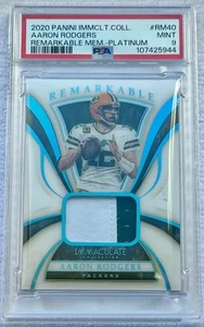 2020 PANINI IMMACULATE COLLECTION /5 AARON RODGERS PATCH PLATINUM #RM40 PSA 9 - Picture 1 of 3