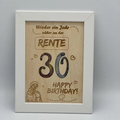 Geldgeschenk zum 30. Geburtstag Schwarz / 21x30cm - Bild 1 von 4
