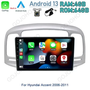 64GB Car Stereo Radio GPS Navi CarPlay Android 13 For Hyundai Accent 2006-2011 - Picture 1 of 20