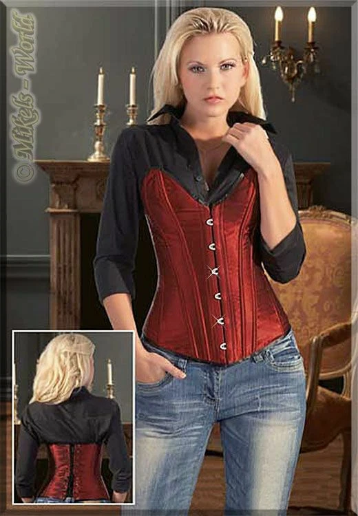 Edles Luxus Korsett / Corsage & String bordeaux - Bild 1 von 1