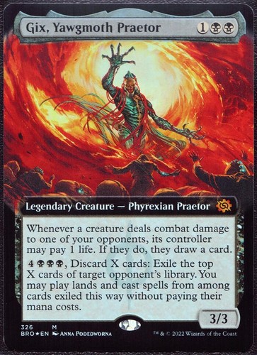 Gix, Yawgmoth Praetor - 326 Extended Foil MTG BRO | eBay
