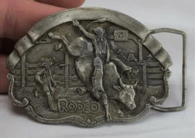 Bergamot B-86 1981 rodeo hebilla de cinturón de latón Foto 1 de 2