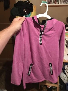 Justice Active Zip Hoodie Softball Sweatshirt Pink Girls 12 - Picture 1 of 2