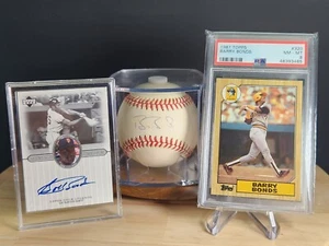 LOTE BOBBY BARRY BONDS - BOBBY AUTOCARD / BARRY AUTOBALL / '87 BARRY #320 PSA 8 - Imagen 1 de 9